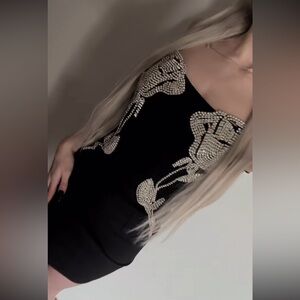 Sexy Sequin Strapless Mini Beautiful Oscars Black Dress